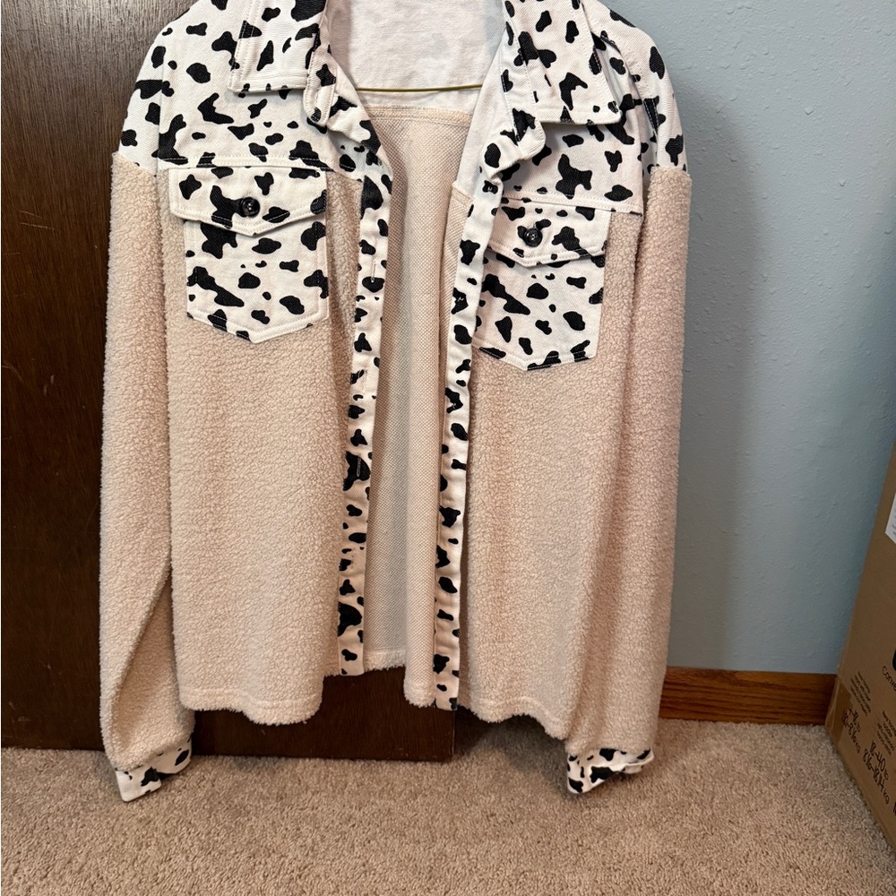 Chic Cream and Black Women's Cardigan